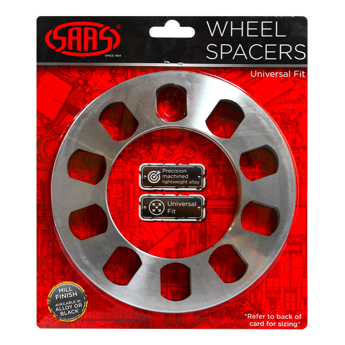 Wheel Spacer x 2 Universal 5 Stud 8mm
