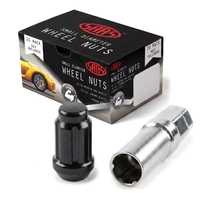 Wheel Nuts S/D 6 Spline 12x1.50 Black 20Pk Incl Key