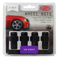 Wheel Nuts Mag 1/2" Black 43mm 5Pk