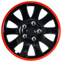 NLA Stealth 15" Red Strip Wheel Cover Set