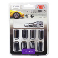 Wheel Nuts S/D Int Hex 1/2 Inc Key Chr 10Pk
