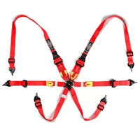 Harness FIA Approved 6 Point Hans Homologated 3" - 2" Red
