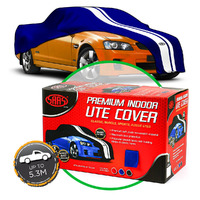 Car Cover Indoor Classic Ute Large 5.3m Blue With White Stripes