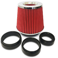 SAAS Performance Small Cone Red Air Pod Filter Chrome Top Multi Fit 60-76mm 