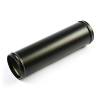 Pipe 63mm Ø x 200mm Aluminium Black Gloss