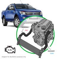 Ford Ranger/Mazda BT50 2.2L 2 Piece Silicone Hose and Clamp Intercooler Upgrade Kit 2011 -