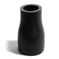 Straight 4 Ply Silicone Reducer 25mm x 38mm x 76mm Black
