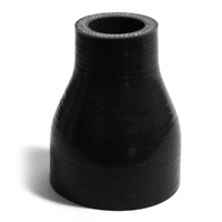 Straight 4 Ply Silicone Reducer 25mm x 45mm x 76mm Black