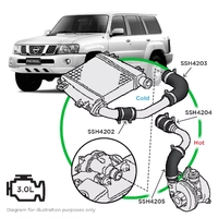 Nissan GU Patrol Y61 ZD30 DI Intercooler Hose Complete Kit