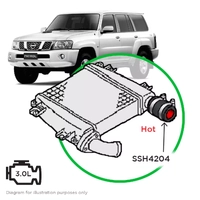 Nissan GU Patrol Y61 ZD30 DI Hot Side from Mid Pipe to Intercooler
