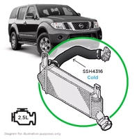 Nissan Navara/Pathfinder D40 YD25 2.5 Cold Side from Intercooler