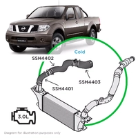 Nissan Navara D40 Pathfinder R51 V9X V6 Silicone Intercooler Cold Side 3 Hose Kit