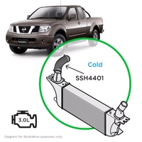 Nissan Navara D40 Pathfinder R51 V9X V6 Silicone Intercooler Cold Side 1st Stage