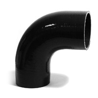 63mm Silicone Hose Elbow 90 Degree Classic Black Finish - Without Clips,  Matt Black, 127mm