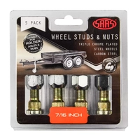 Trailer Wheel Studs and Nuts 7/16 5 Pack