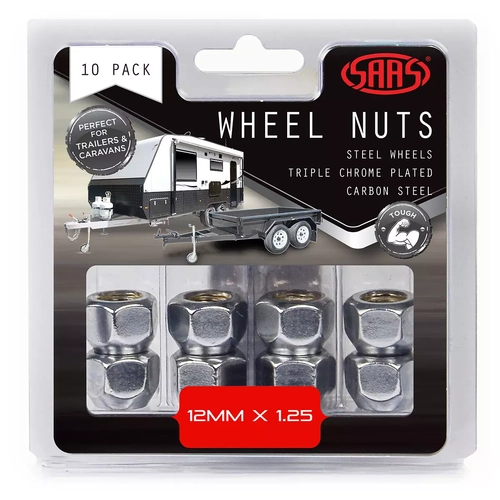 Wheel Nuts OE Open End M12 x 1.25 Chrome 10Pk