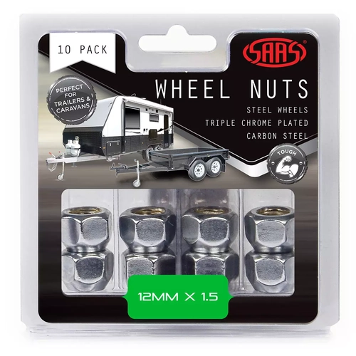 Wheel Nuts OE Open End M12 x 1.50 Chrome 10Pk
