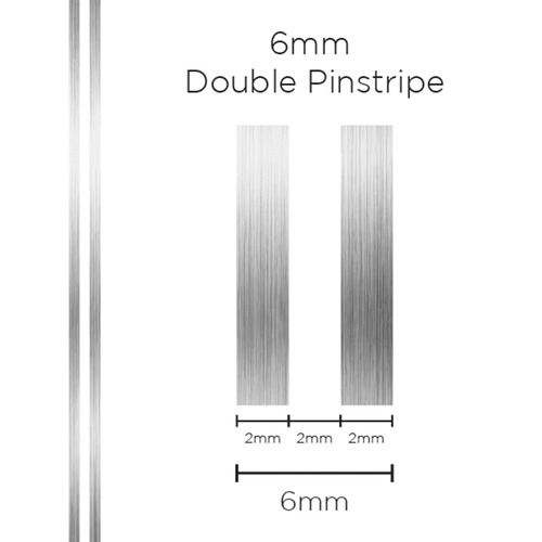 Pinstripe Double Silver 6mm x 10mt
