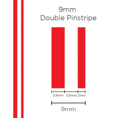 Pinstripe Double Red 9mm x 10mt