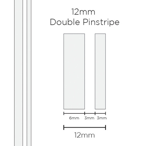 Pinstripe Double White 12mm x 10mt