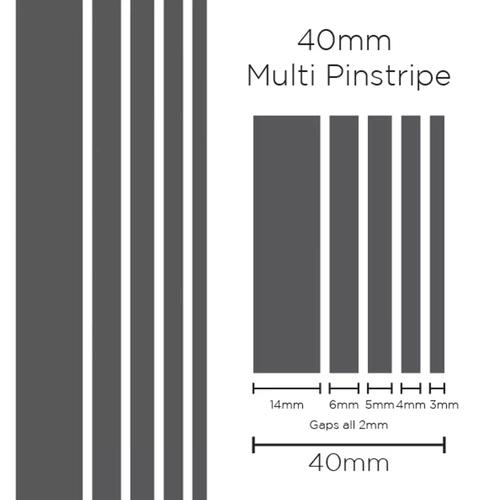Pinstripe Multi Charcoal 40mm x 10m