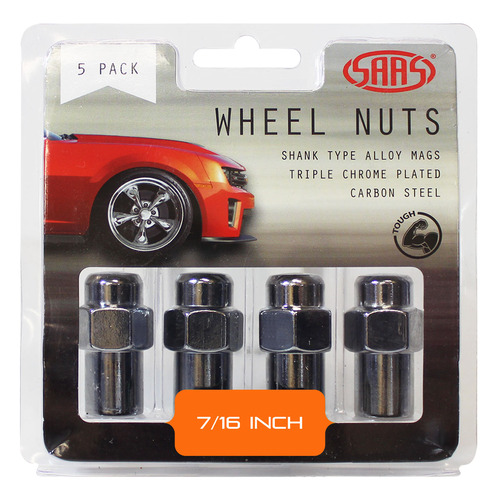 Wheel Nuts Mag 7/16" Chrome 43mm 5Pk