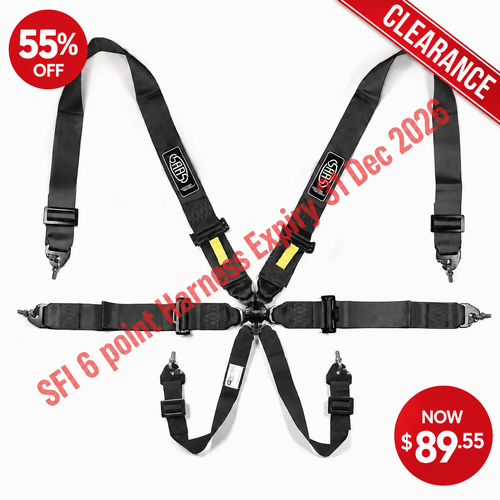 Harness SFI 6 Point Camlock 3in Black Homologated 