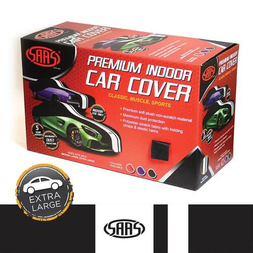 Car Cover Indoor Classic Extra Large 5.7m Black With White Stripes