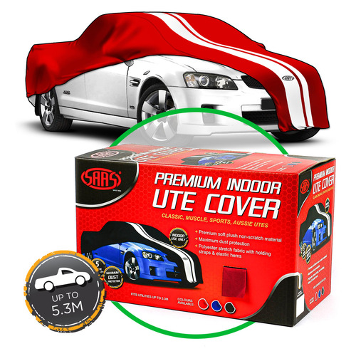 Car Cover Indoor Classic Ute Large 5.3m Red With White Stripes