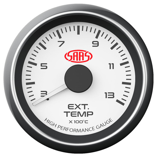 Exhaust Temp Gauge 300°-1300° 52mm White Muscle Series