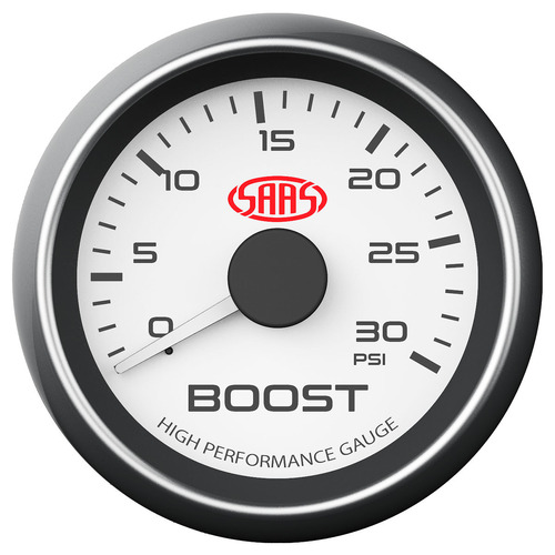 Boost Gauge Diesel 0-30 psi 52mm White Muscle Series