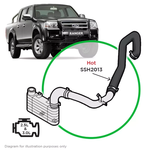 Ford Ranger PJ-PK 2.5-3.0 Hot Side Intercooler Hose