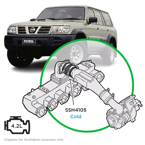 Nissan GU Patrol TD42T 1999 on Hot Side from Turbo Non Intercooler