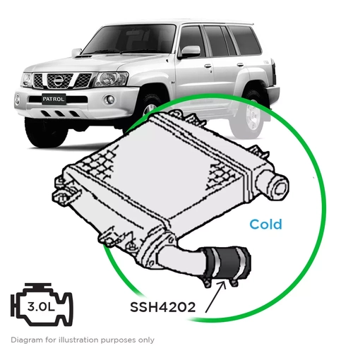 Nissan GU Patrol Y61 ZD30 DI Cold Side from Intercooler to Mid Pipe