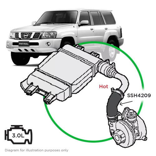 Nissan GU Patrol Y61 ZD30 CRD Hot Side from Turbo to Mid Pipe