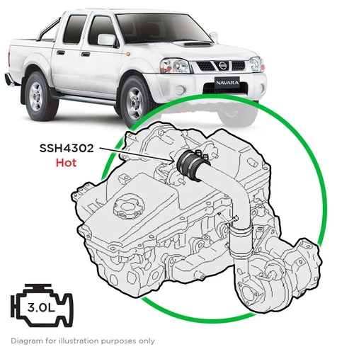 Nissan Navara D22 ZD30 3.0 Silicone Turbo Hose Pipe to Charge Cooler
