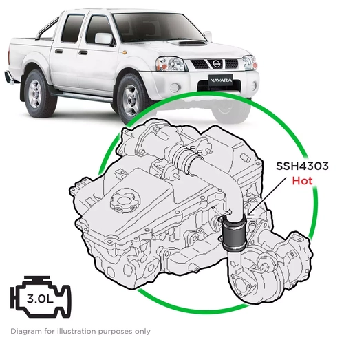 Nissan Navara D22 ZD30 3.0 Silicone Turbo Hose from Turbo