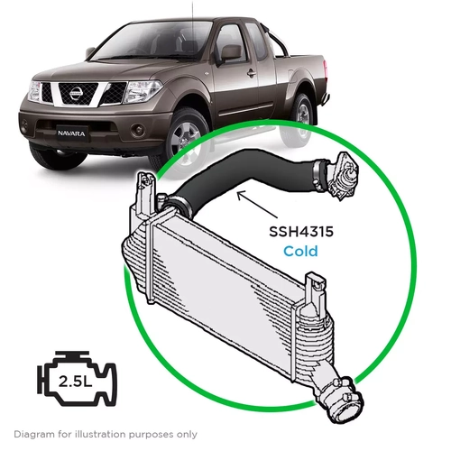 Nissan Navara D40 YD25 2.5 Cold Side from Intercooler