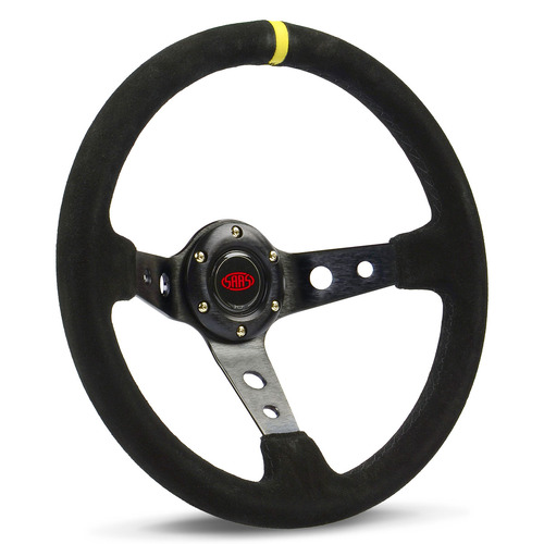 Steering Wheel Suede 14" ADR GT Deep Dish Black With Holes + Indicator